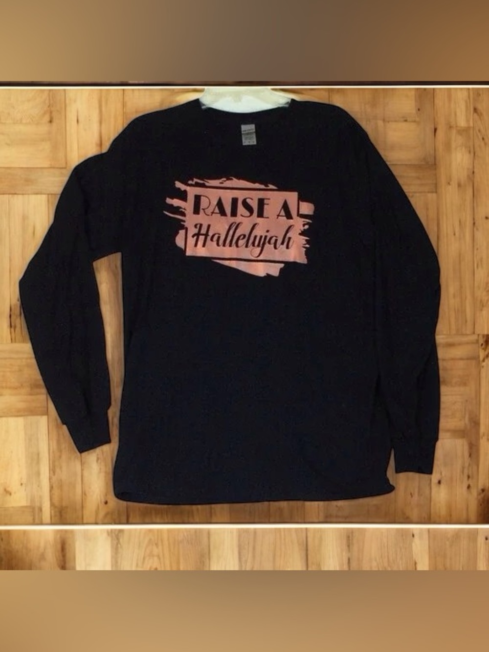 🎈Raise A Hallelujah Long Sleeve Tee - Black with Pink Graphic